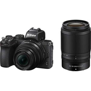 Nikon Z50 Mirrorless Camera with Z DX 16-50mm f/3.5-6.3 VR & Z DX 50-250mm f/4.5-6.3 VR Lens with Additional Battery