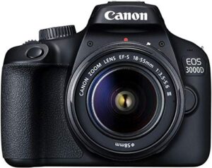 (Refurbished) Canon EOS 3000D 18MP Digital SLR Camera (Black) with 18-55mm is II Lens, 16GB Card and Carry Case